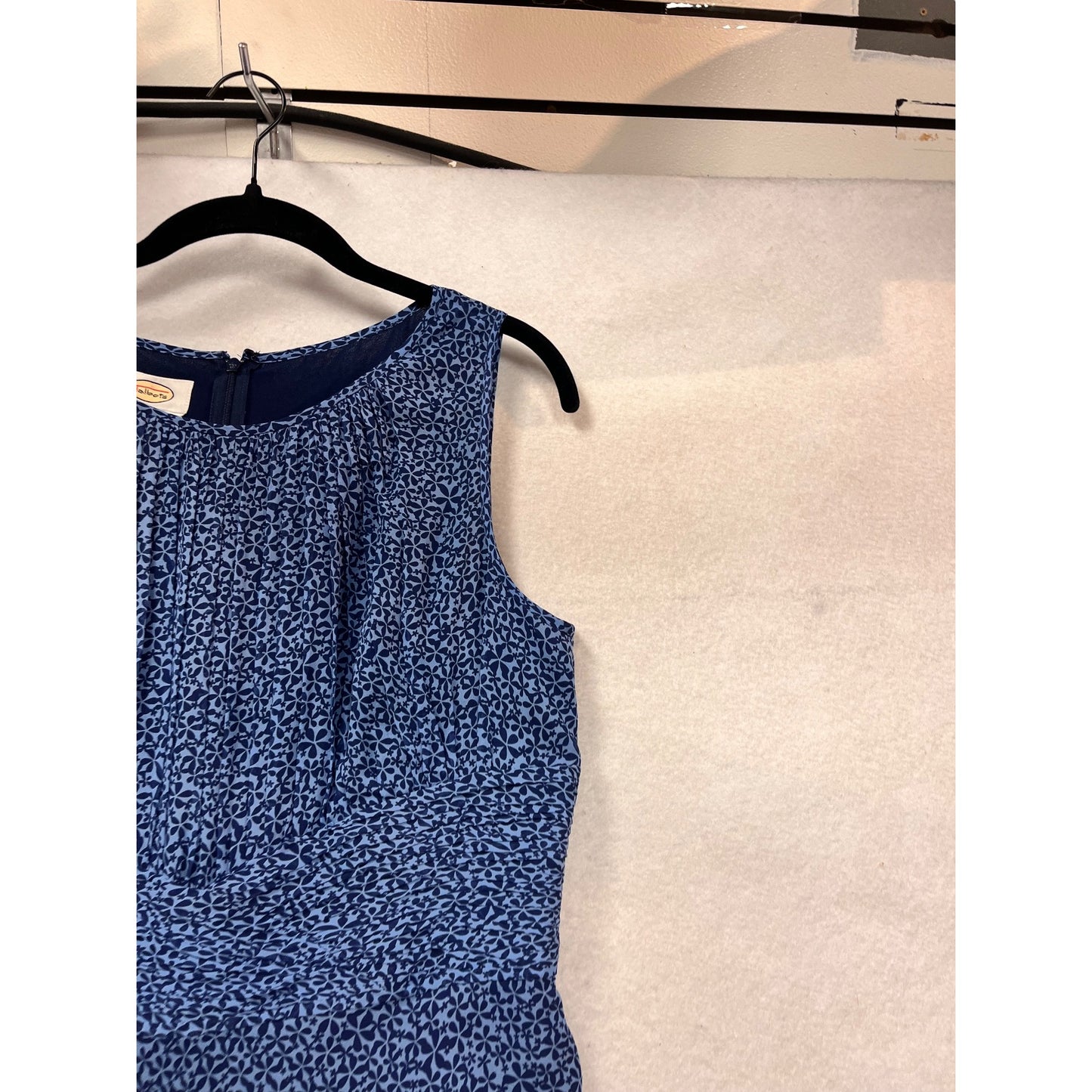 Talbots Blue Sleeveless Pleated Midi Dress Size 10 Pure Silk #966A