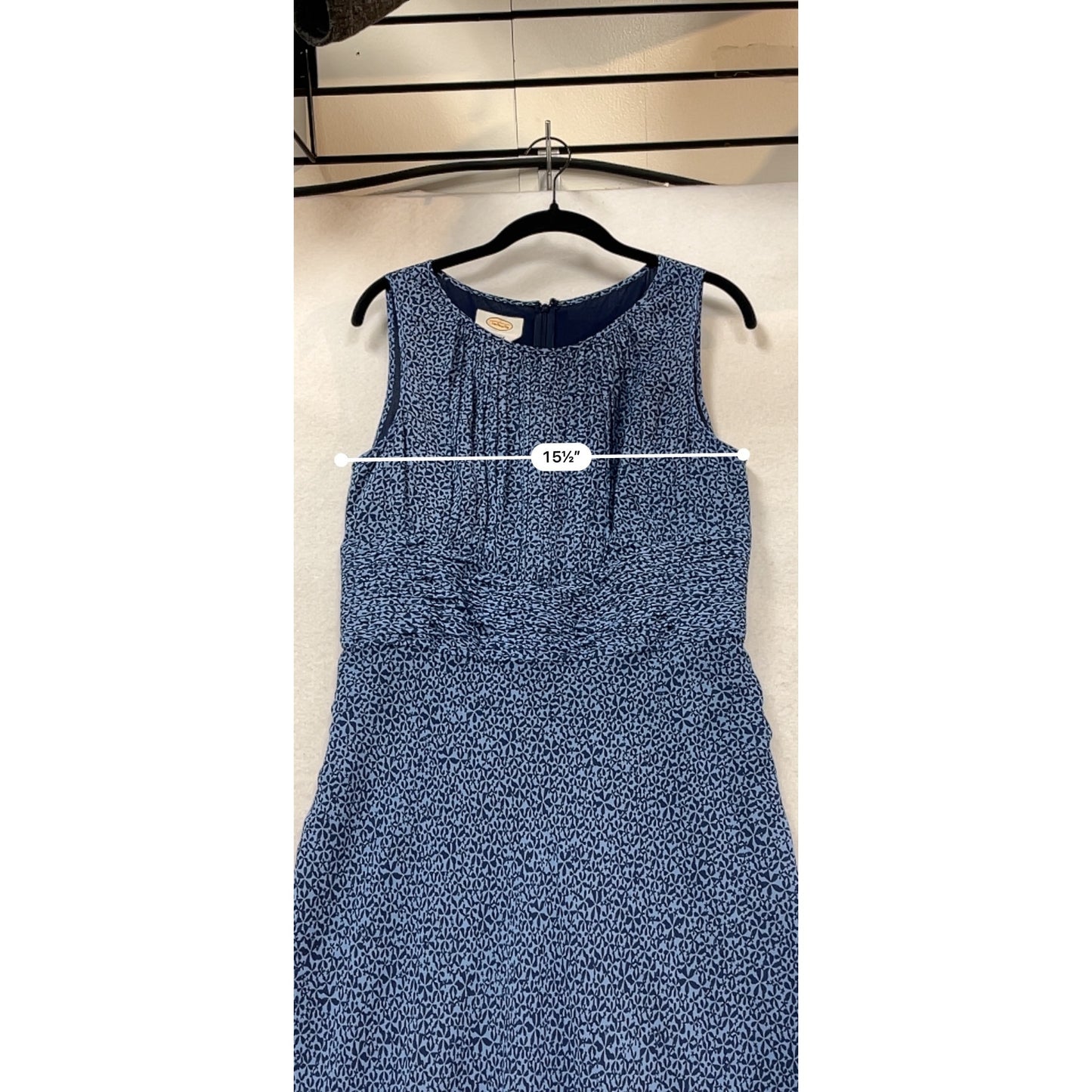 Talbots Blue Sleeveless Pleated Midi Dress Size 10 Pure Silk #966A