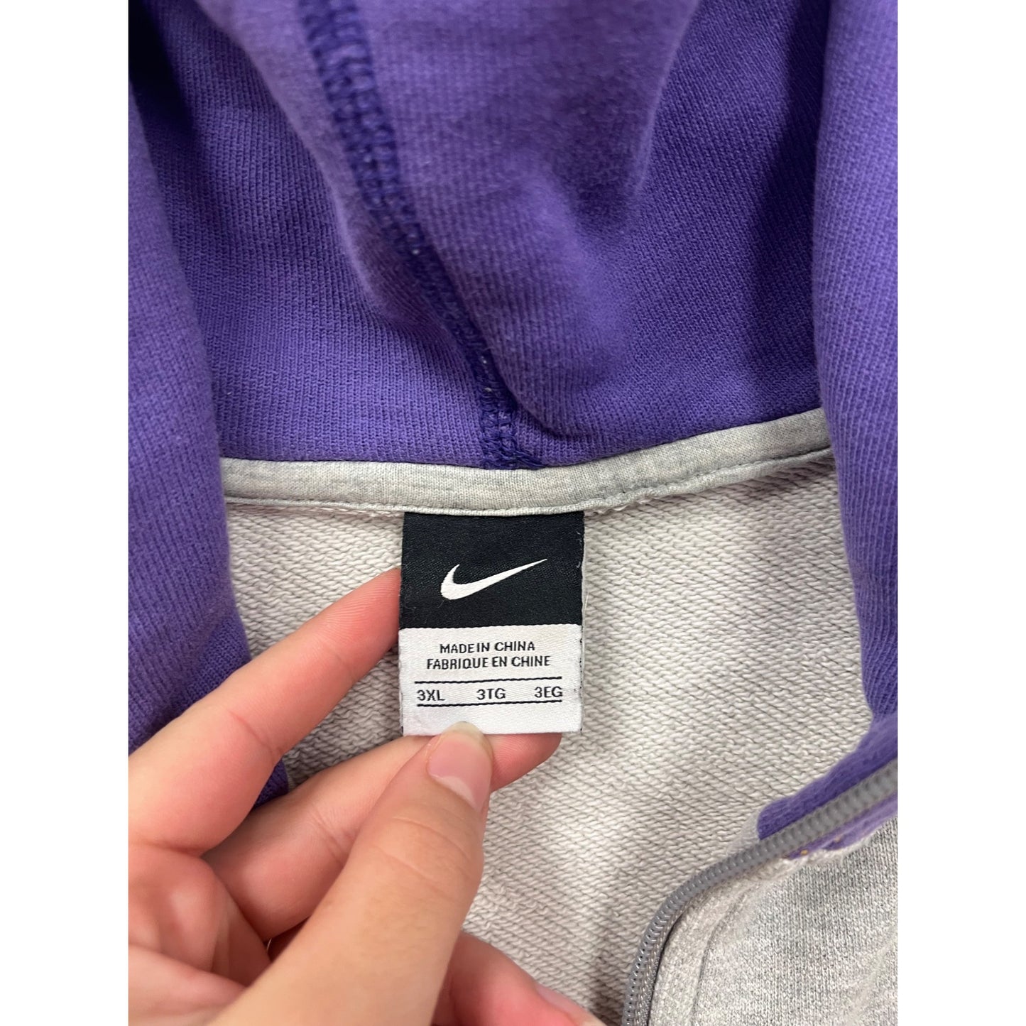 Nike Kobe Bryant KB24 2-Tone Hoodie 3XL Gray & Purple Pullover #377A