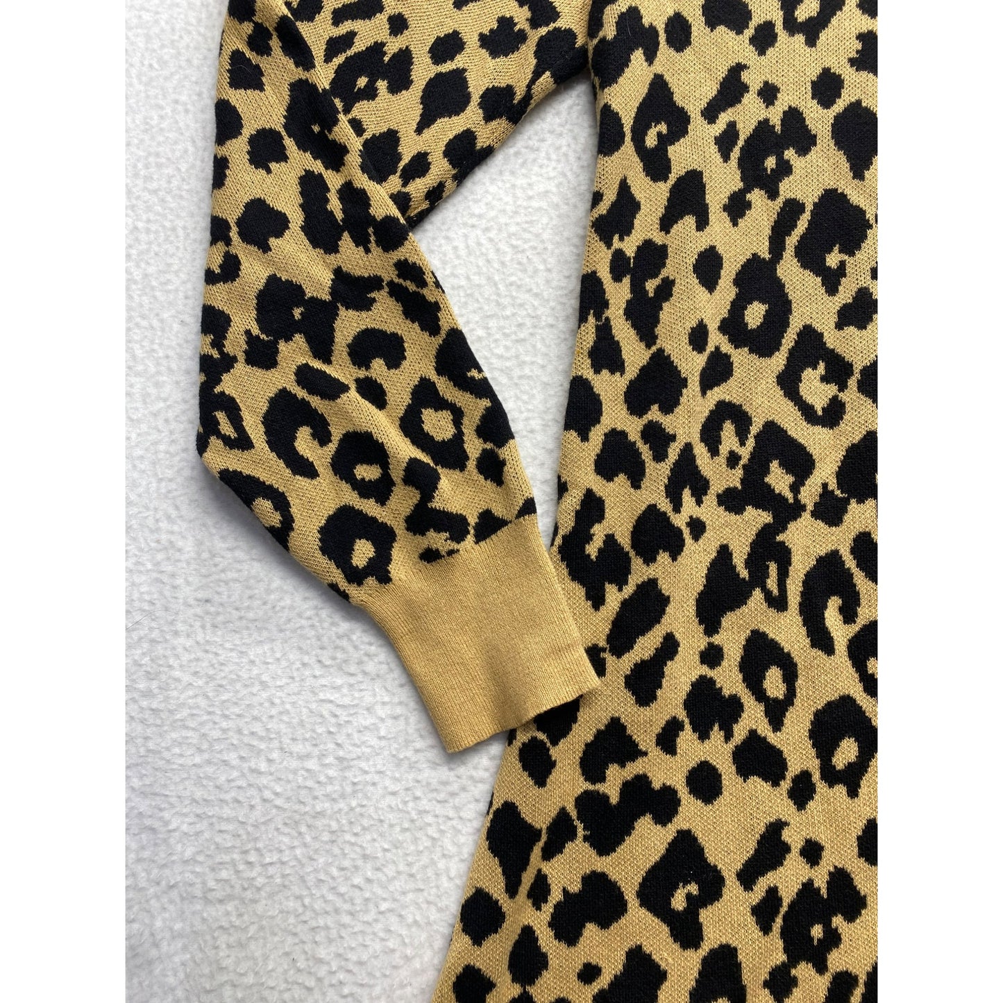 Cozy loft Longsleeve Cheetah print dress #5427