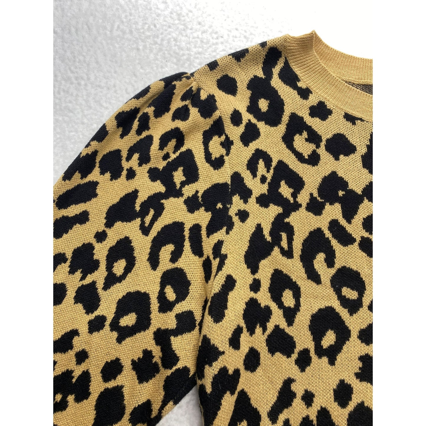 Cozy loft Longsleeve Cheetah print dress #5427