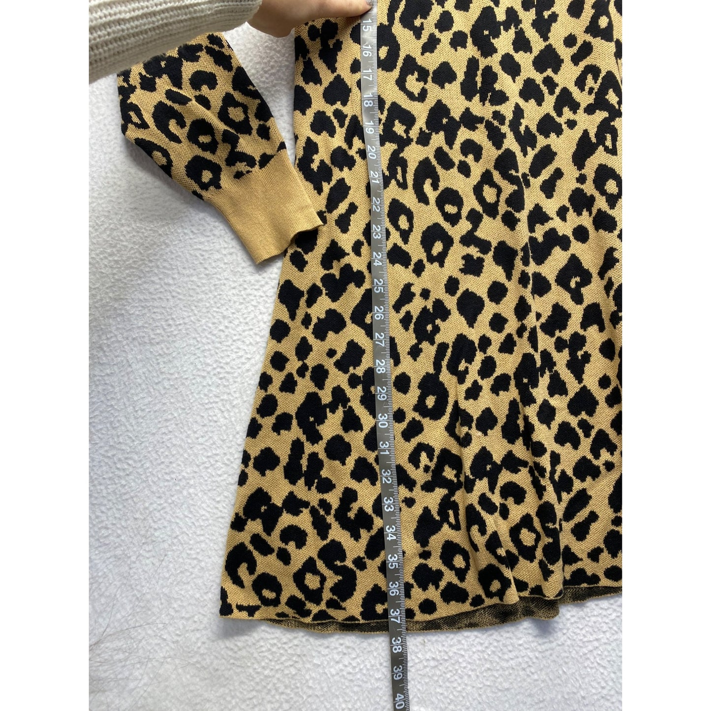 Cozy loft Longsleeve Cheetah print dress #5427