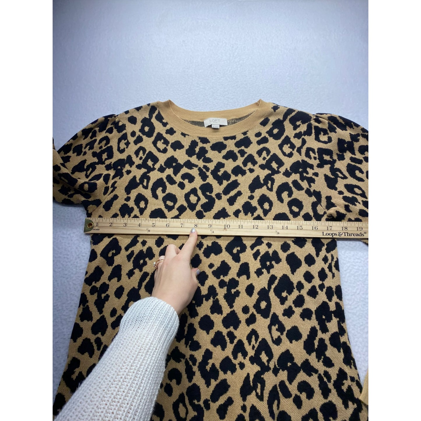 Cozy loft Longsleeve Cheetah print dress #5427