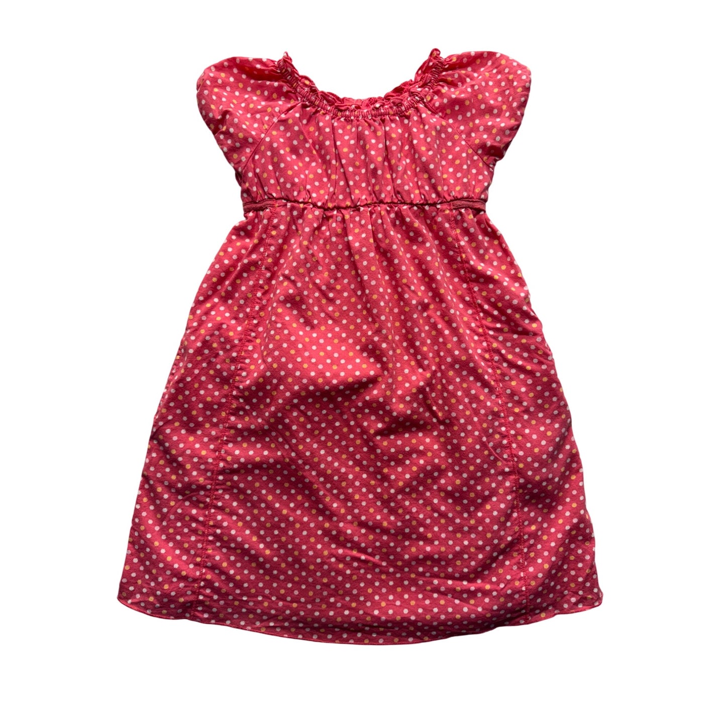 Old Navy Girls Pink Polka Dot Dress With Pockets Size 5T 100% Cotton #325B
