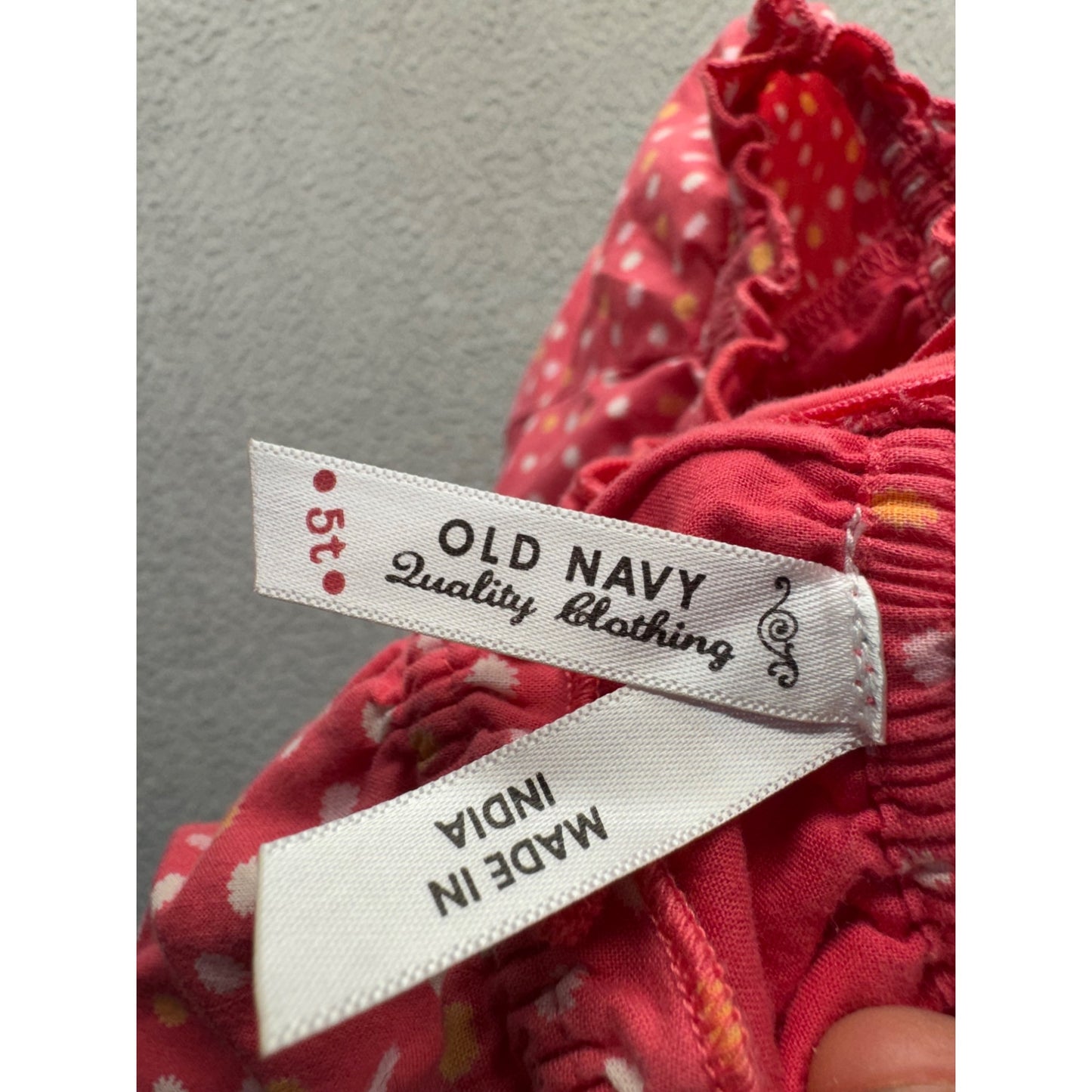 Old Navy Girls Pink Polka Dot Dress With Pockets Size 5T 100% Cotton #325B