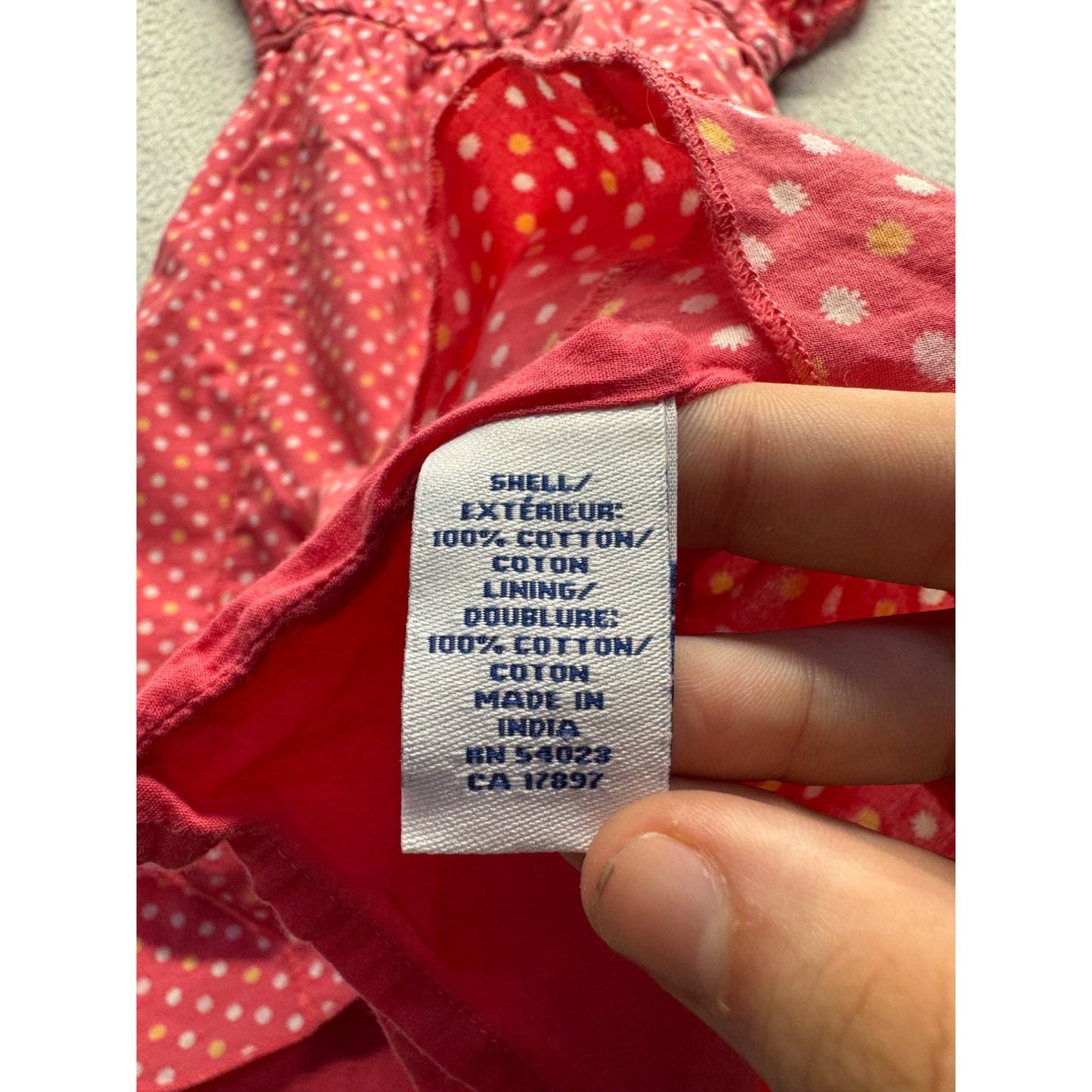 Old Navy Girls Pink Polka Dot Dress With Pockets Size 5T 100% Cotton #325B