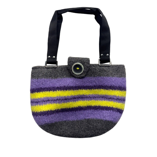Felted Wool Handbag With Button & Snap Closure #389B