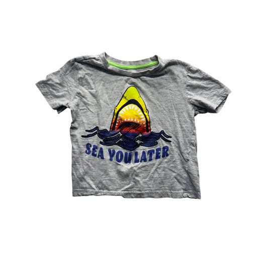 Sea You Later Shark Graphic Gray T-Shirt By ADTN Made In Bangladesh Cotton #9362