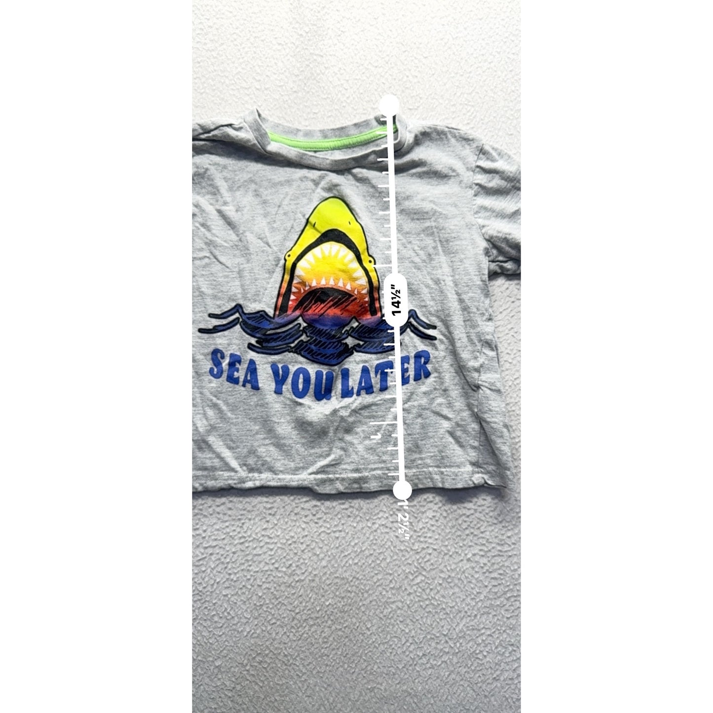 Sea You Later Shark Graphic Gray T-Shirt By ADTN Made In Bangladesh Cotton #9362
