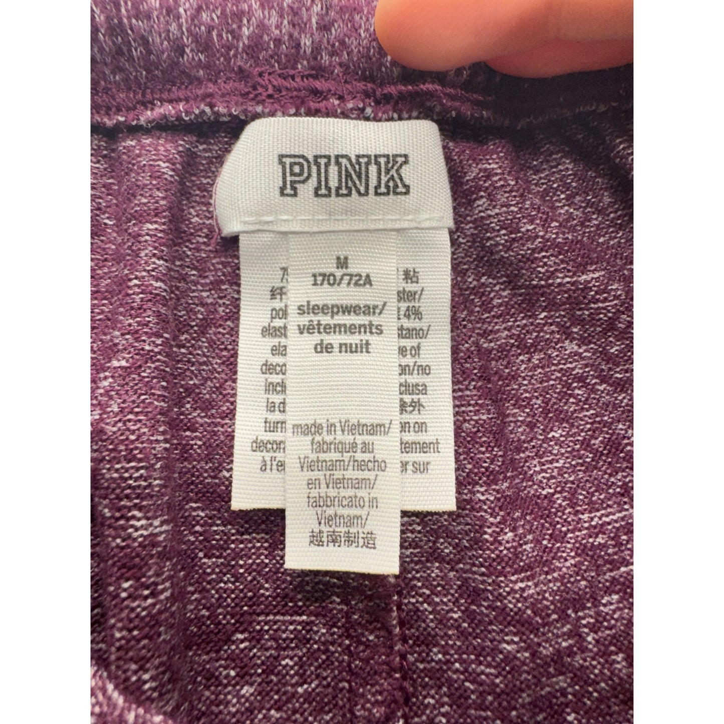 Love Pink Heathered Jogger Sweatpants Elastic Waistband Size M #9659