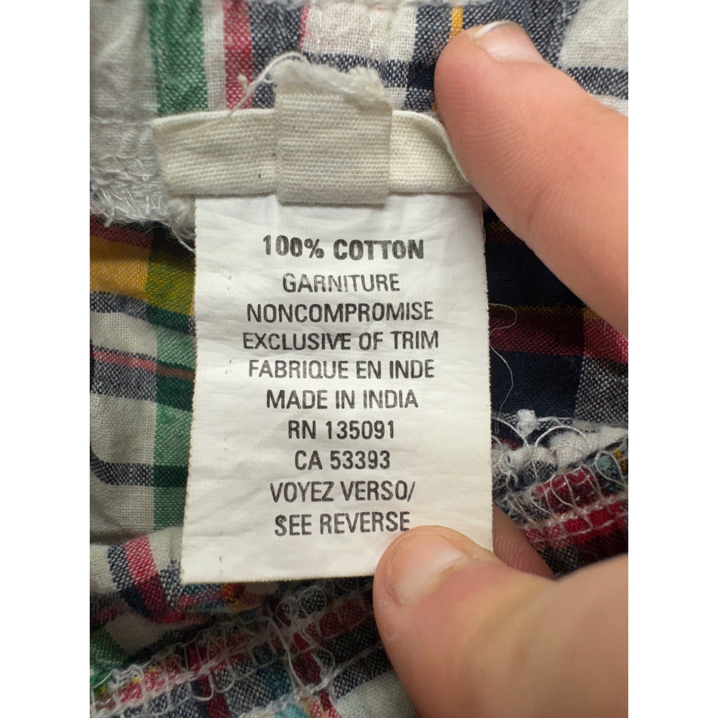 Plaid Cargo Shorts 9M Planet Cotton 100% Made In India #9190