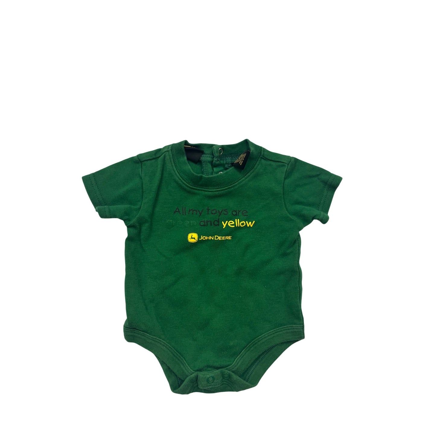 John Deere Baby Bodysuit 0/3M All My Toys Are Green & Yellow #8623