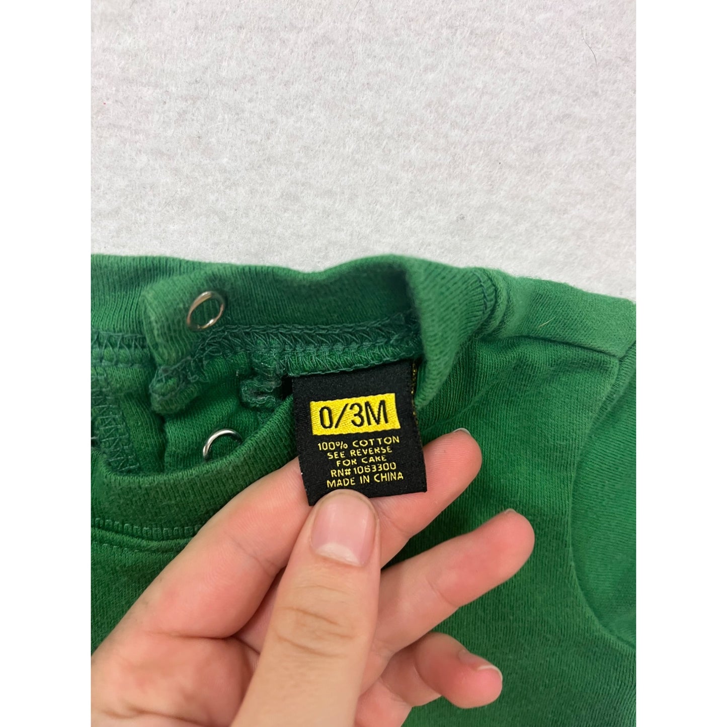 John Deere Baby Bodysuit 0/3M All My Toys Are Green & Yellow #8623