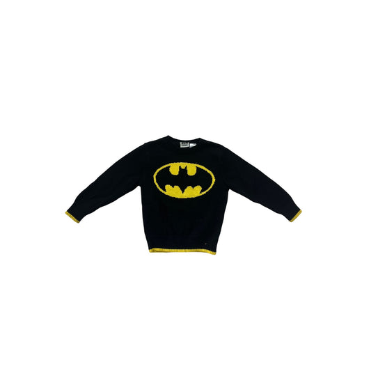 Boys 4T Black & Yellow Batman Logo Sweater With Ribbed Cuffs & Hem #6847