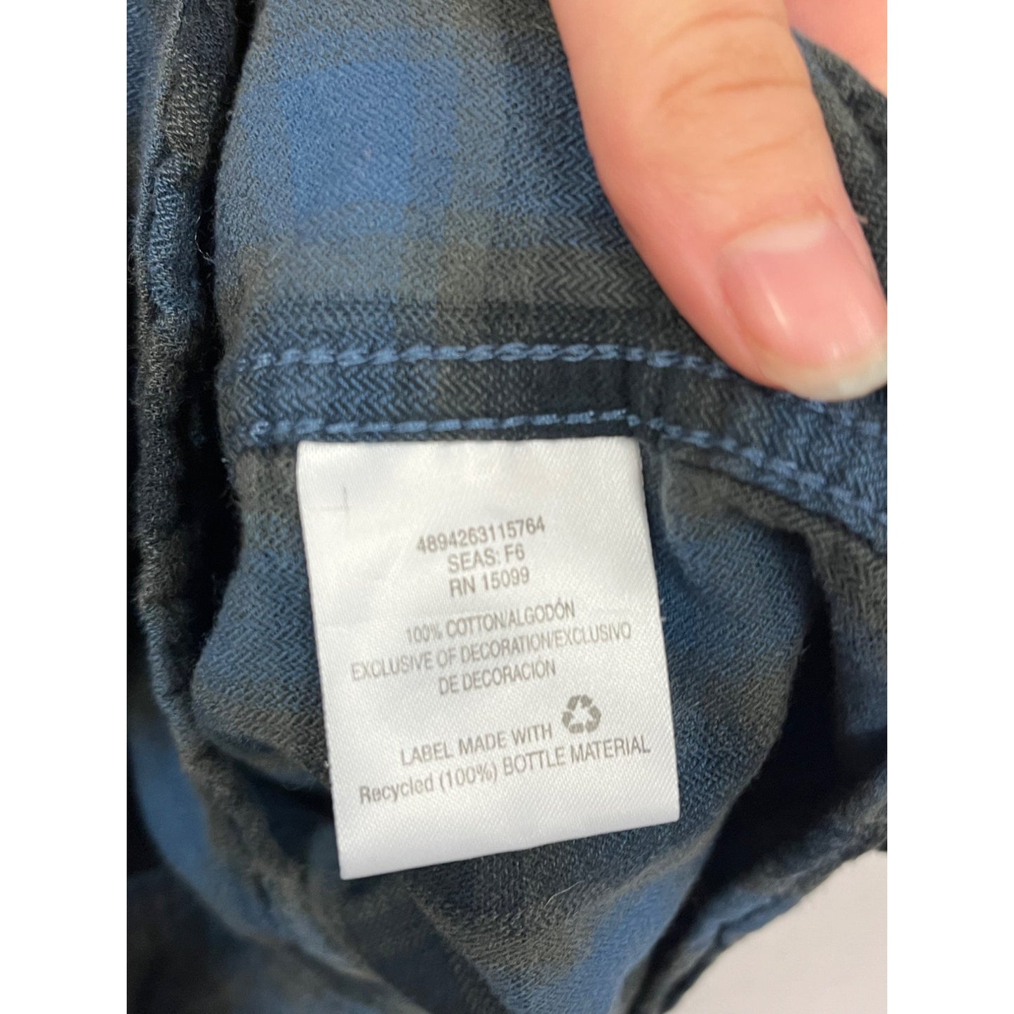 Mens Outdoor Life Blue & Black Plaid Button-Up Long Sleeve Shirt L #8914