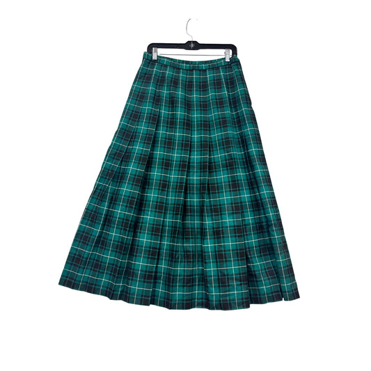 Pendleton Green Plaid Wool Skirt Size 12 #673A