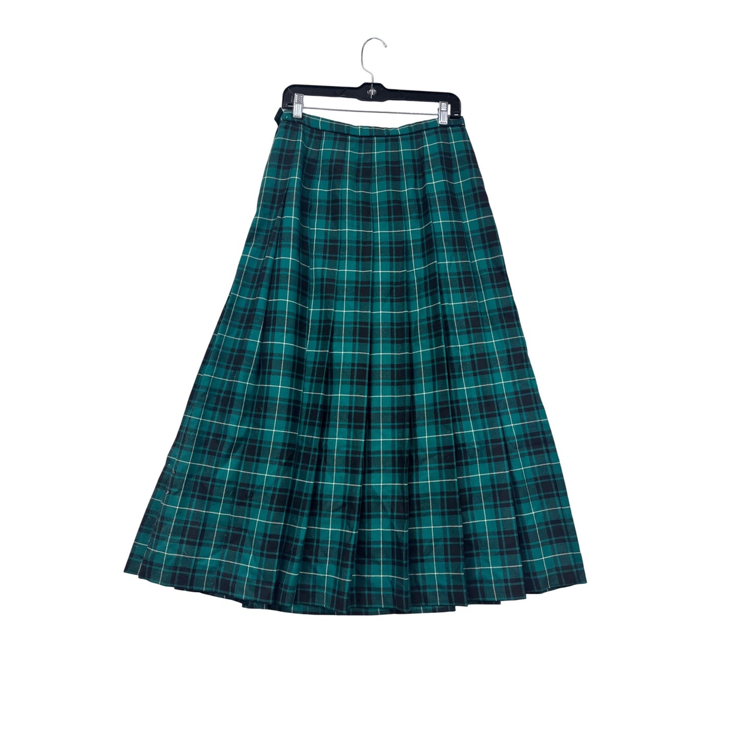 Pendleton Green Plaid Wool Skirt Size 12 #673A