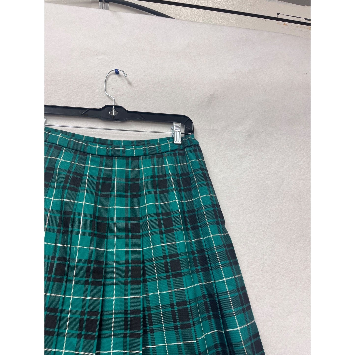 Pendleton Green Plaid Wool Skirt Size 12 #673A