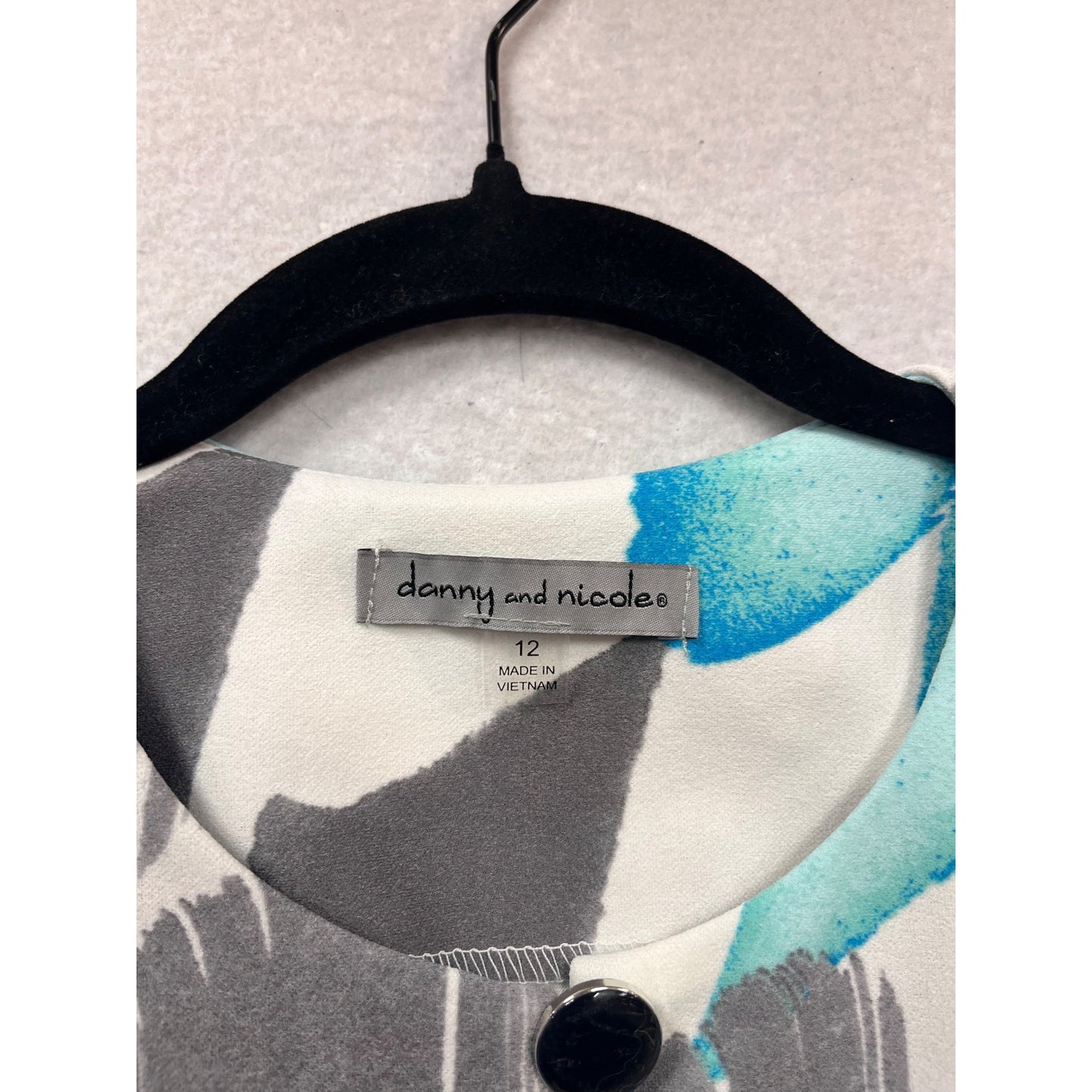 Danny & Nicole Printed Open Front Jacket Size 12 #965A