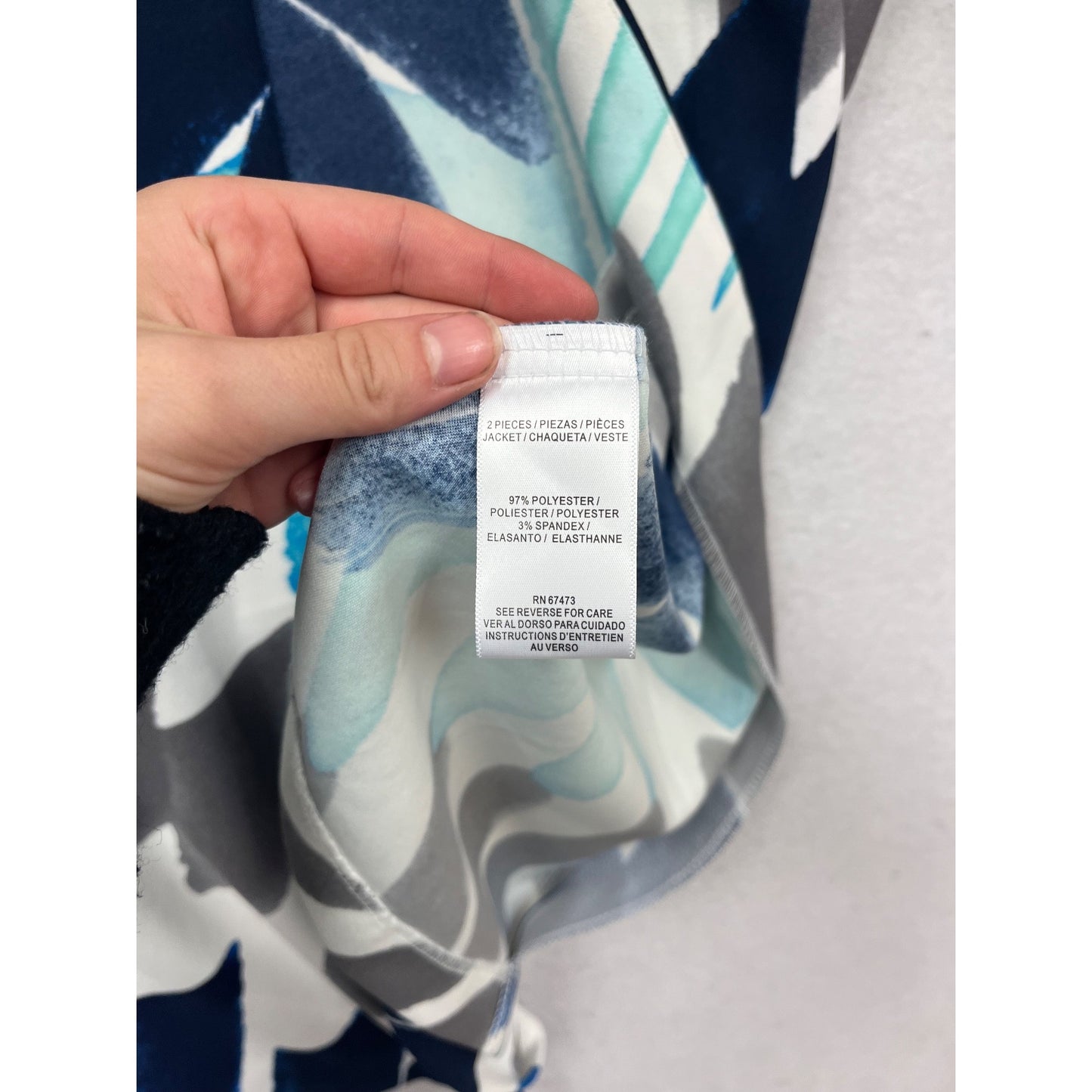 Danny & Nicole Printed Open Front Jacket Size 12 #965A