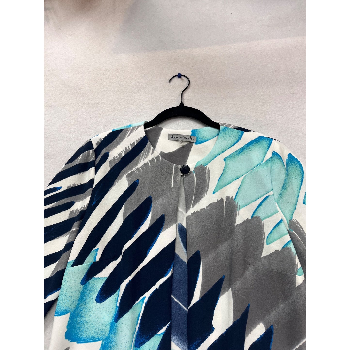 Danny & Nicole Printed Open Front Jacket Size 12 #965A