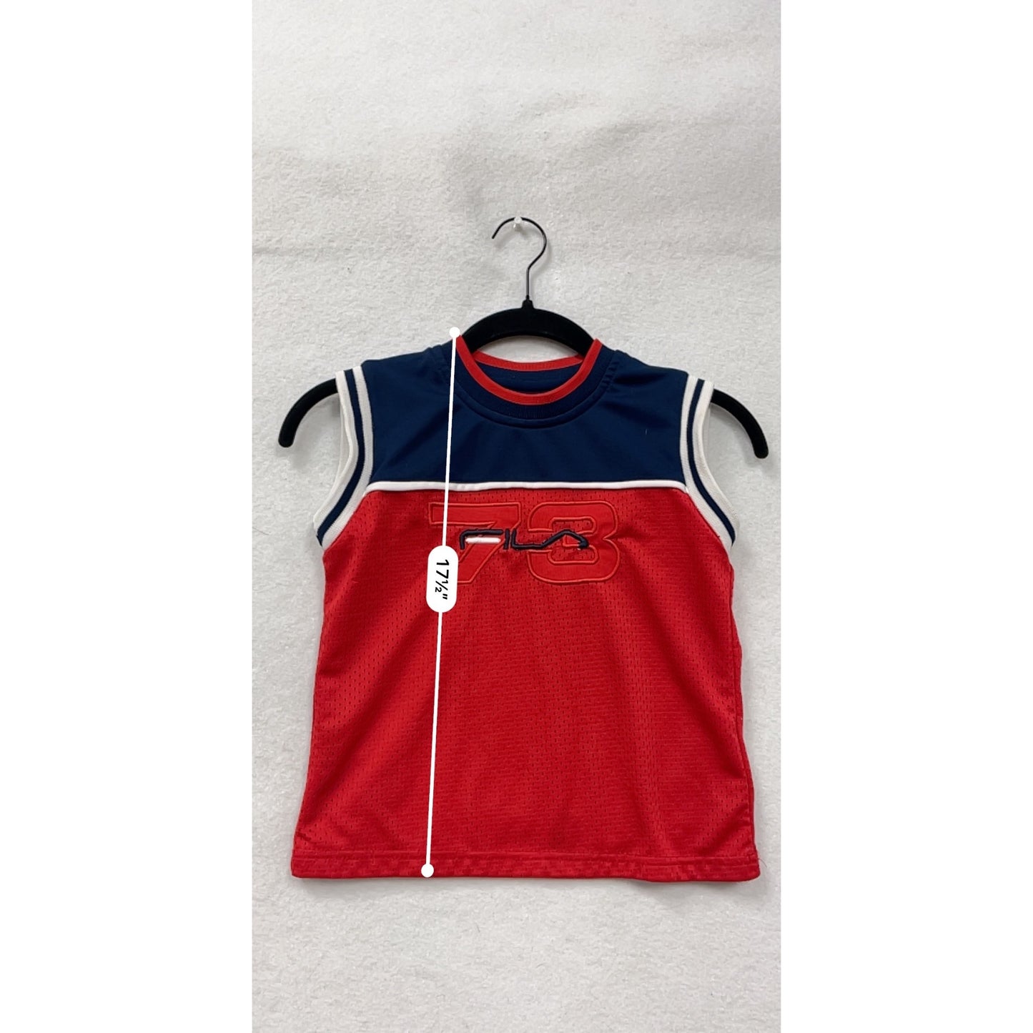Vintage 90s Kids Sleeveless Red & Navy Jersey Size 4T #6711