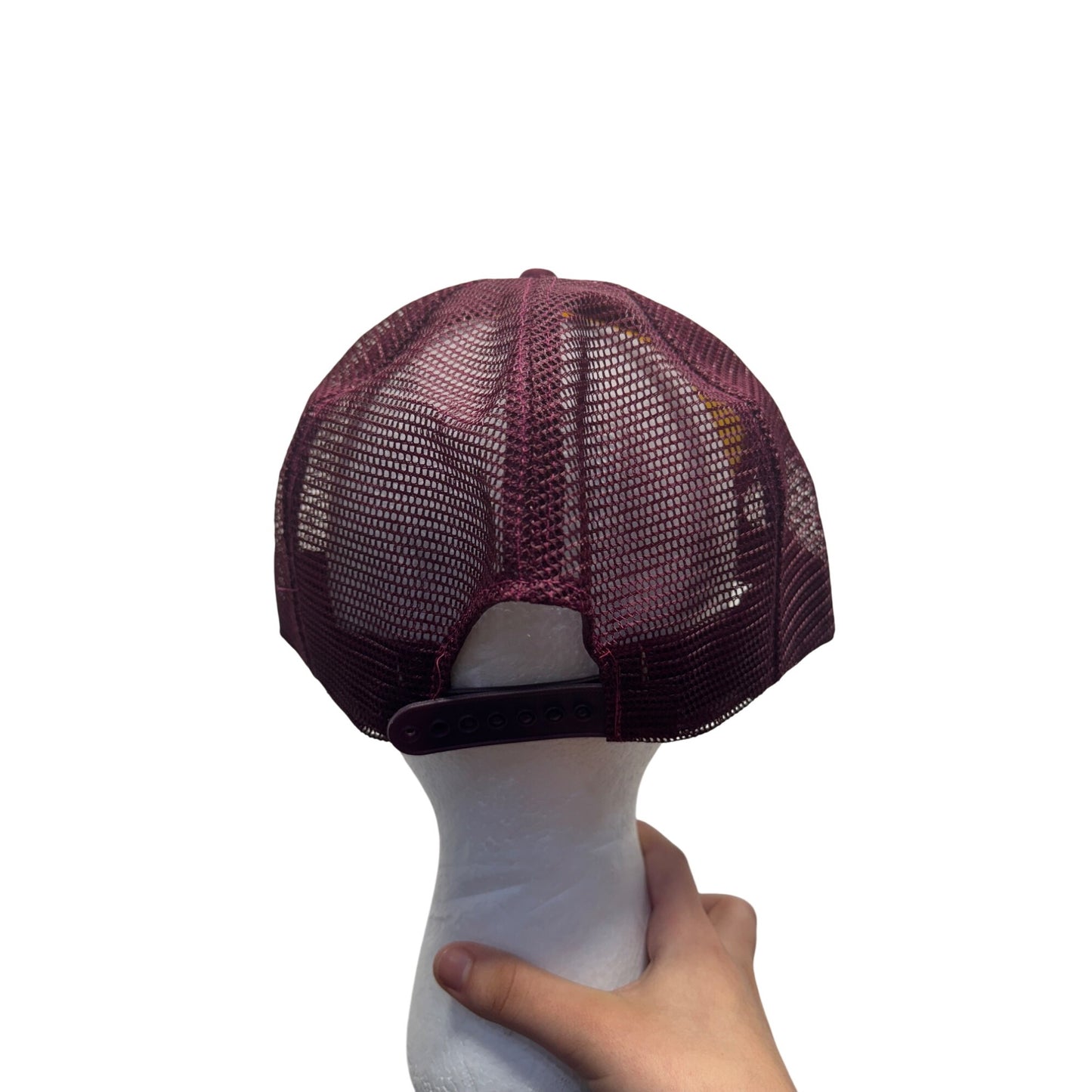 Vintage Sands Las Vegas Mesh Trucker Hat Burgundy & White Snapback #9673