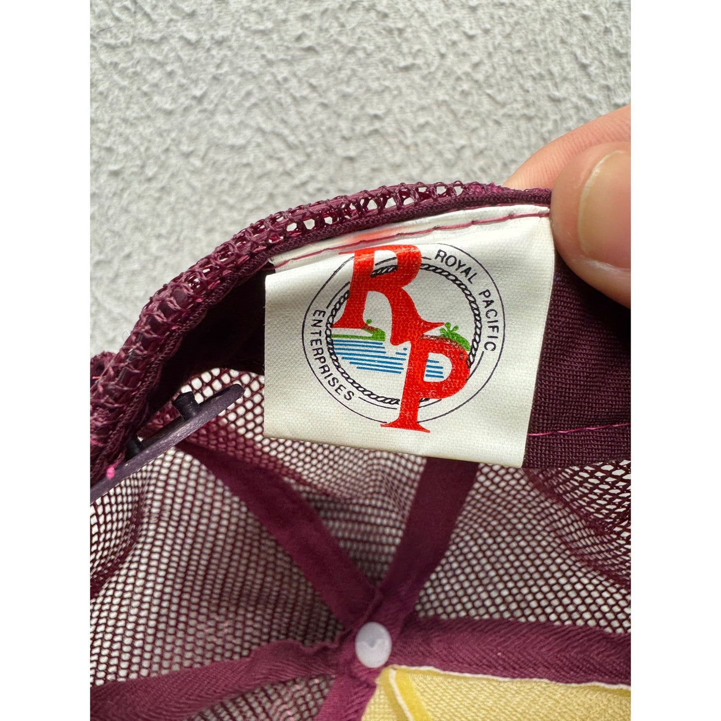 Vintage Sands Las Vegas Mesh Trucker Hat Burgundy & White Snapback #9673
