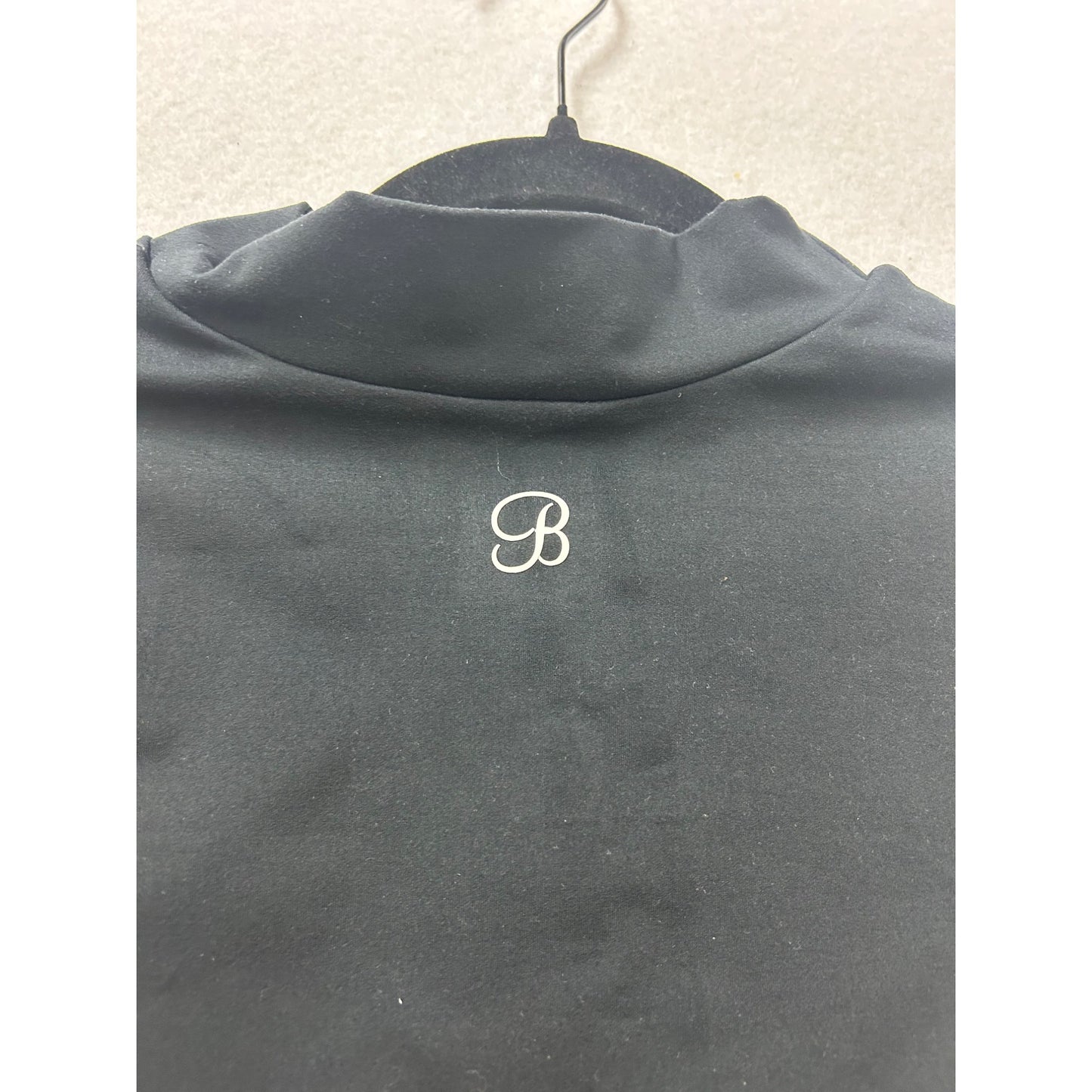 Bombshell Sportwear Black Crop Top With Green Zipper #267A