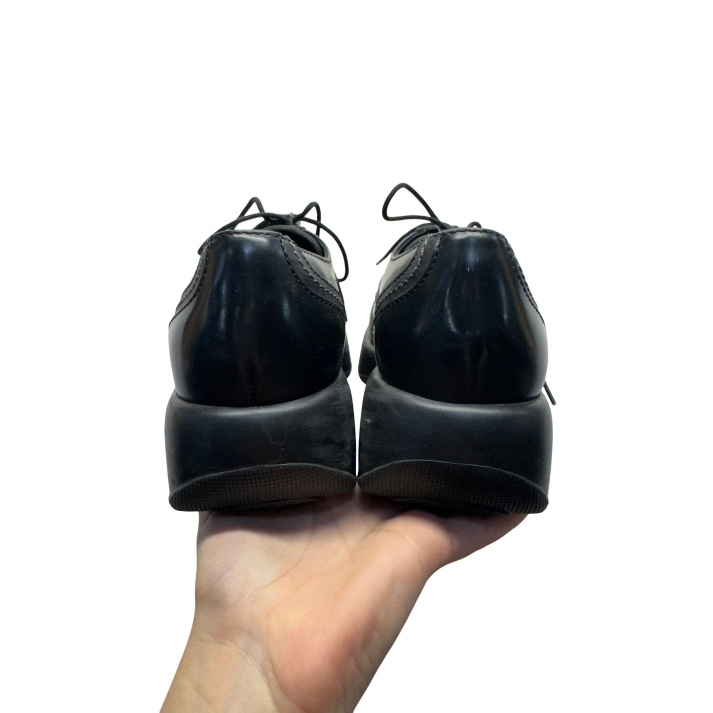 Dansko Black Oxford Leather Wingtip Shoes Sz 38 EU Comfortable Sole 348B