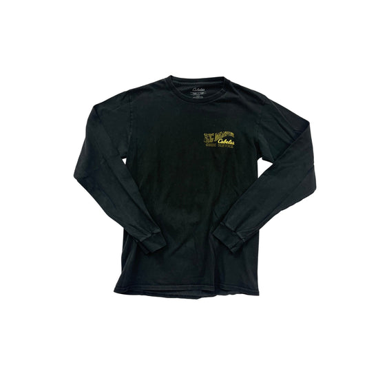 Cabelas Big Monster Guide Service Mens Small Black Long Sleeve T-Shirt #8197