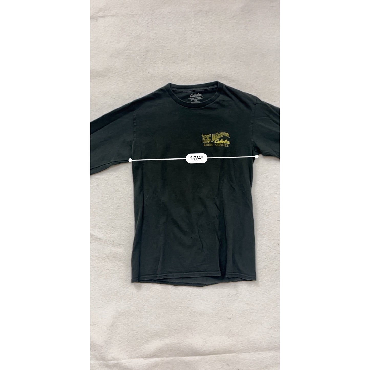 Cabelas Big Monster Guide Service Mens Small Black Long Sleeve T-Shirt #8197