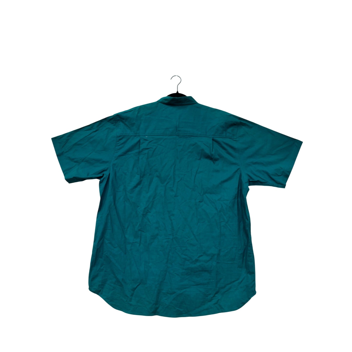 Mens Honors Teal XL Tall Short Sleeve Button-Up Shirt 100% Cotton Vintage Style #6933