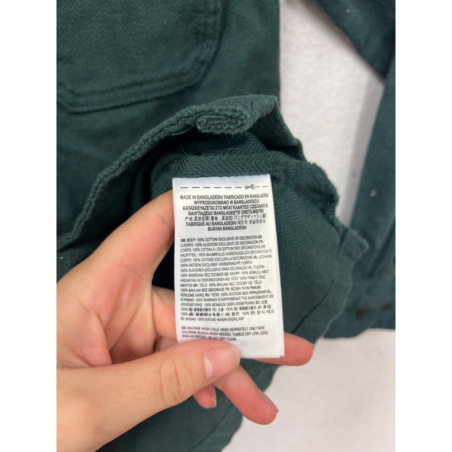 Vans Medium Button-Up Green Long Sleeve Shirt #8757