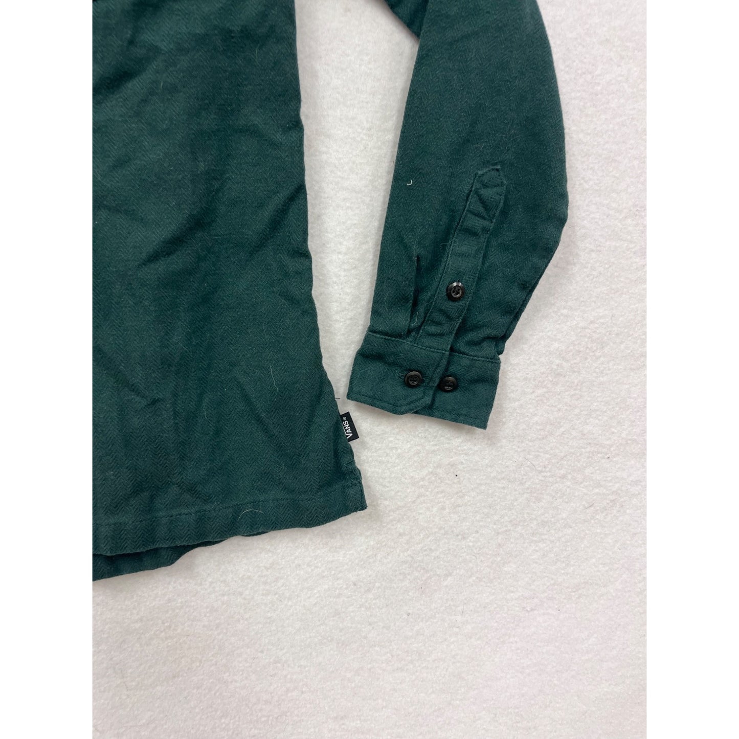 Vans Medium Button-Up Green Long Sleeve Shirt #8757