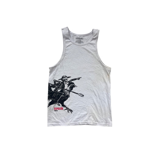 Espolón Tequila Skeleton Graphic White Tank Top S #8610