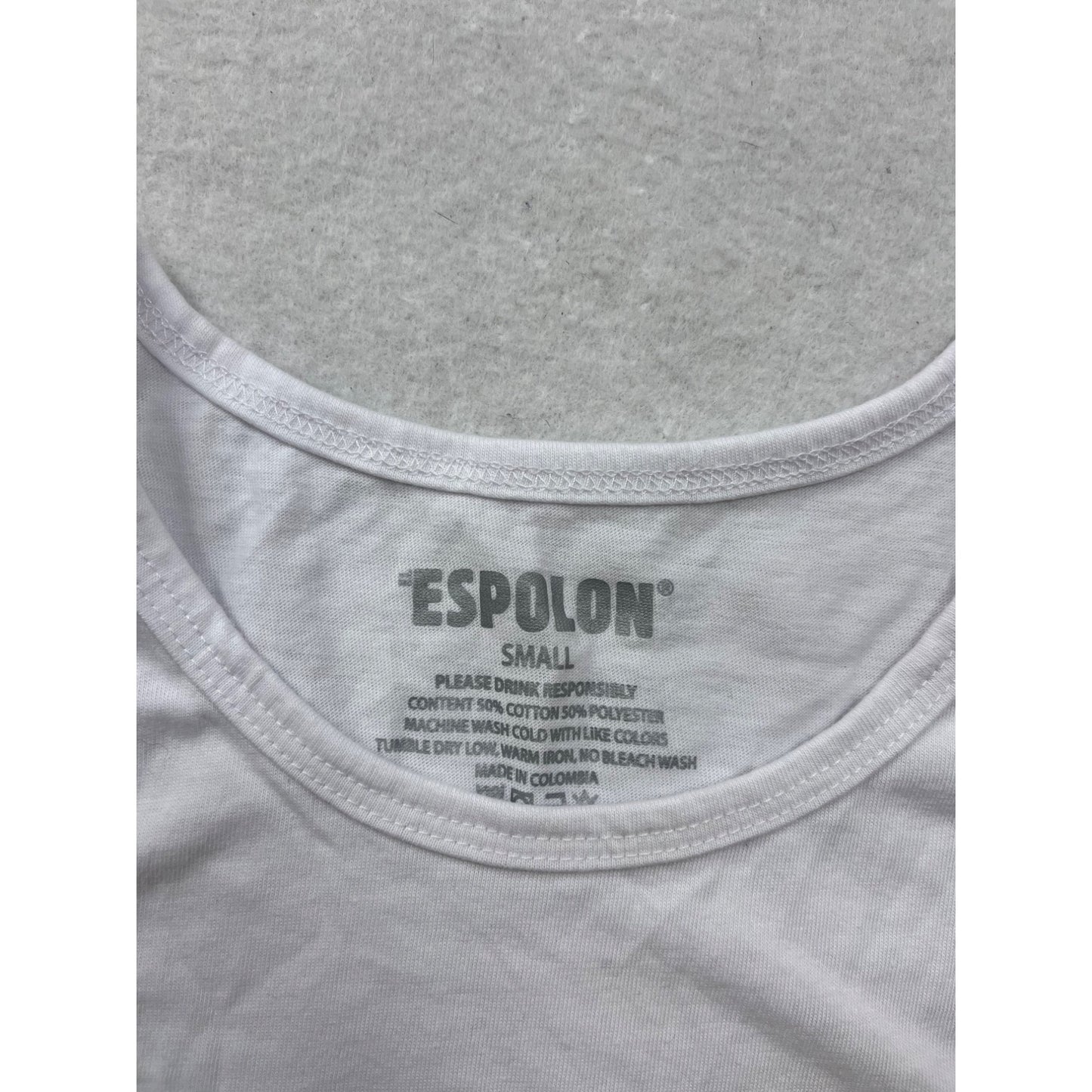 Espolón Tequila Skeleton Graphic White Tank Top S #8610