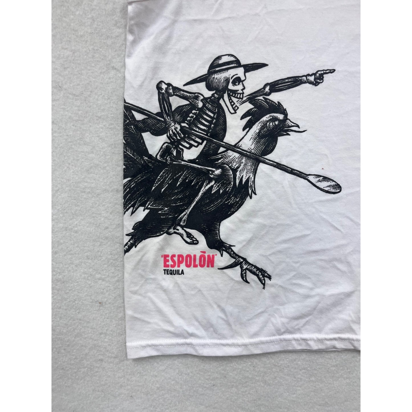 Espolón Tequila Skeleton Graphic White Tank Top S #8610