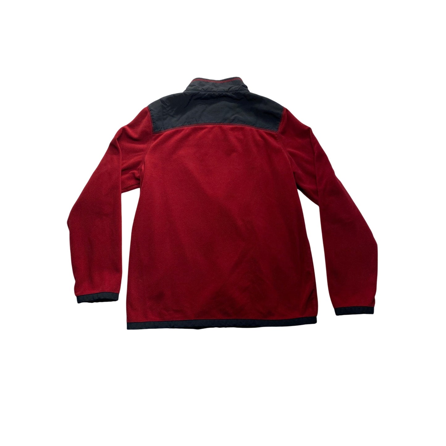 Gander Mtn Boys XL Red Fleece Jacket With Black Nylon Accents & Full Zip #7138
