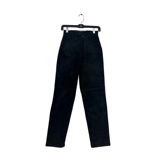 Lauren Ralph Lauren Petite 2P Black Faux Suede Pants #819A