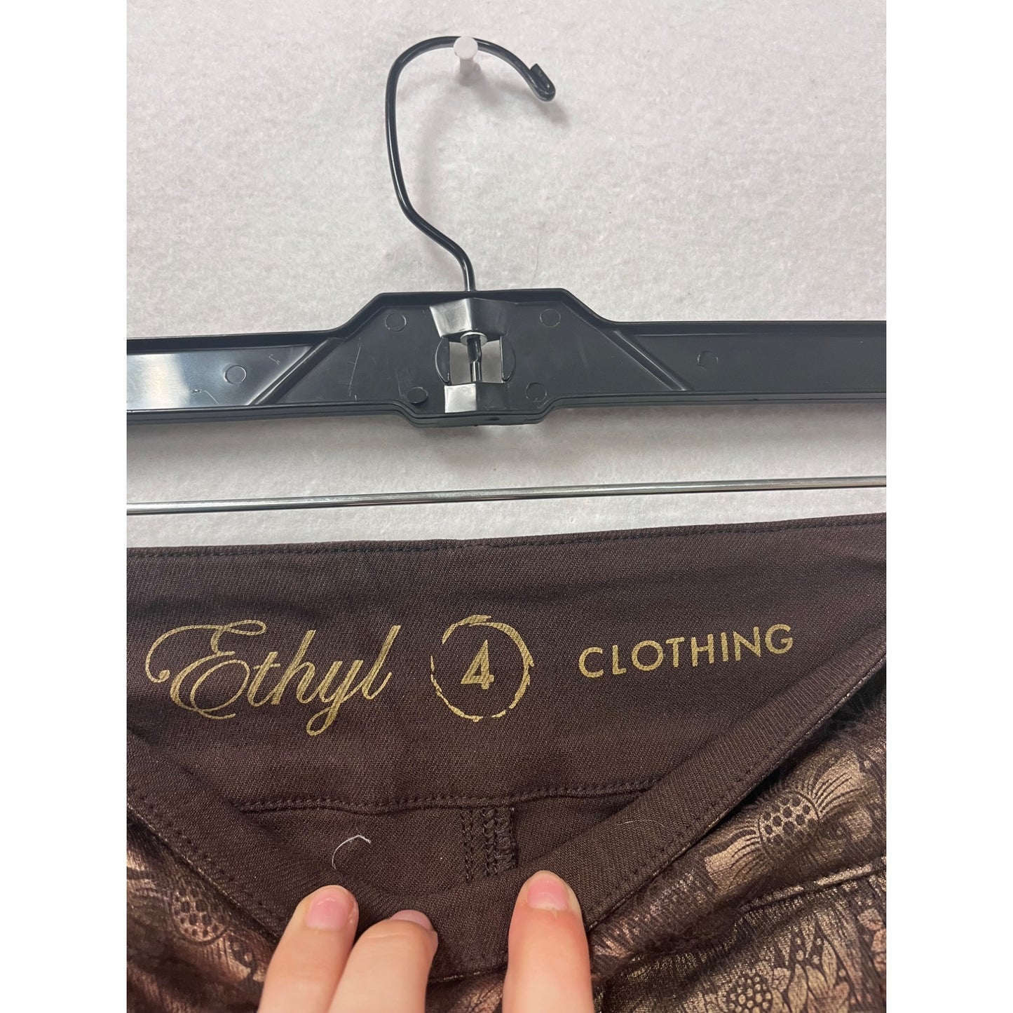 Ethyl Brown Floral Print Trousers Size 4 #8455