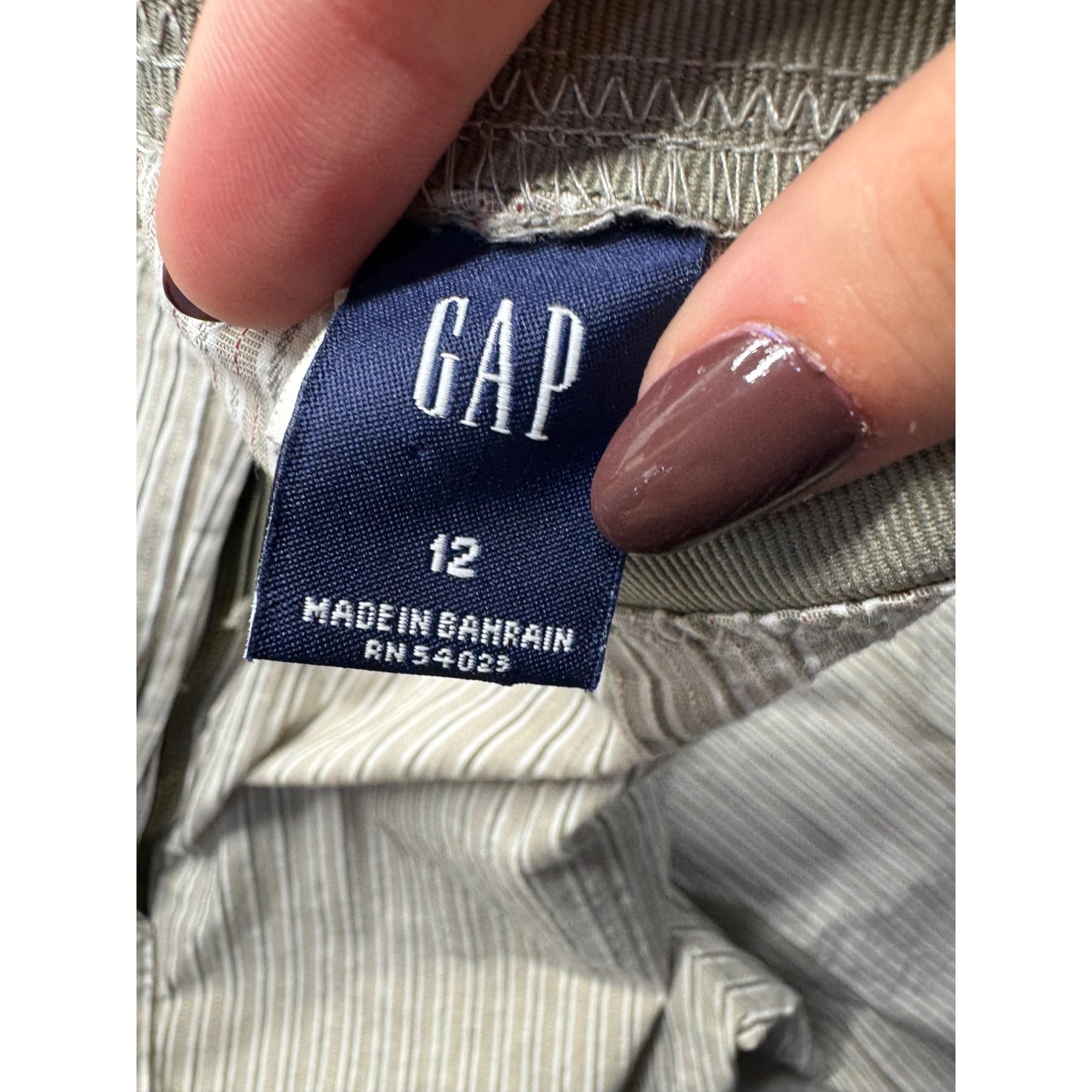 Gap Striped Cotton-Blend Cropped Pants Size 12 247B
