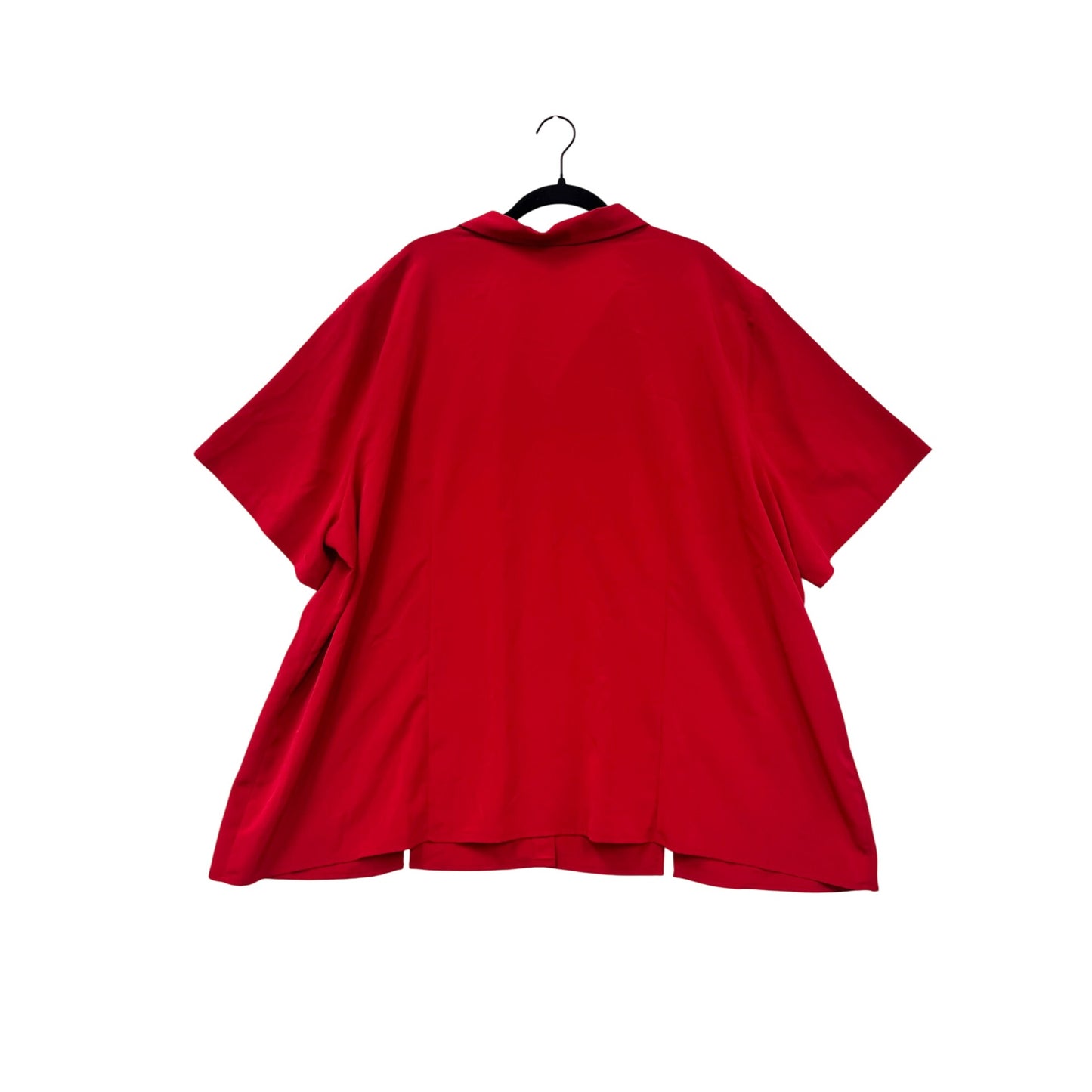 Maggie Barnes Red Button-Down Short Sleeve Blouse 3X #8818