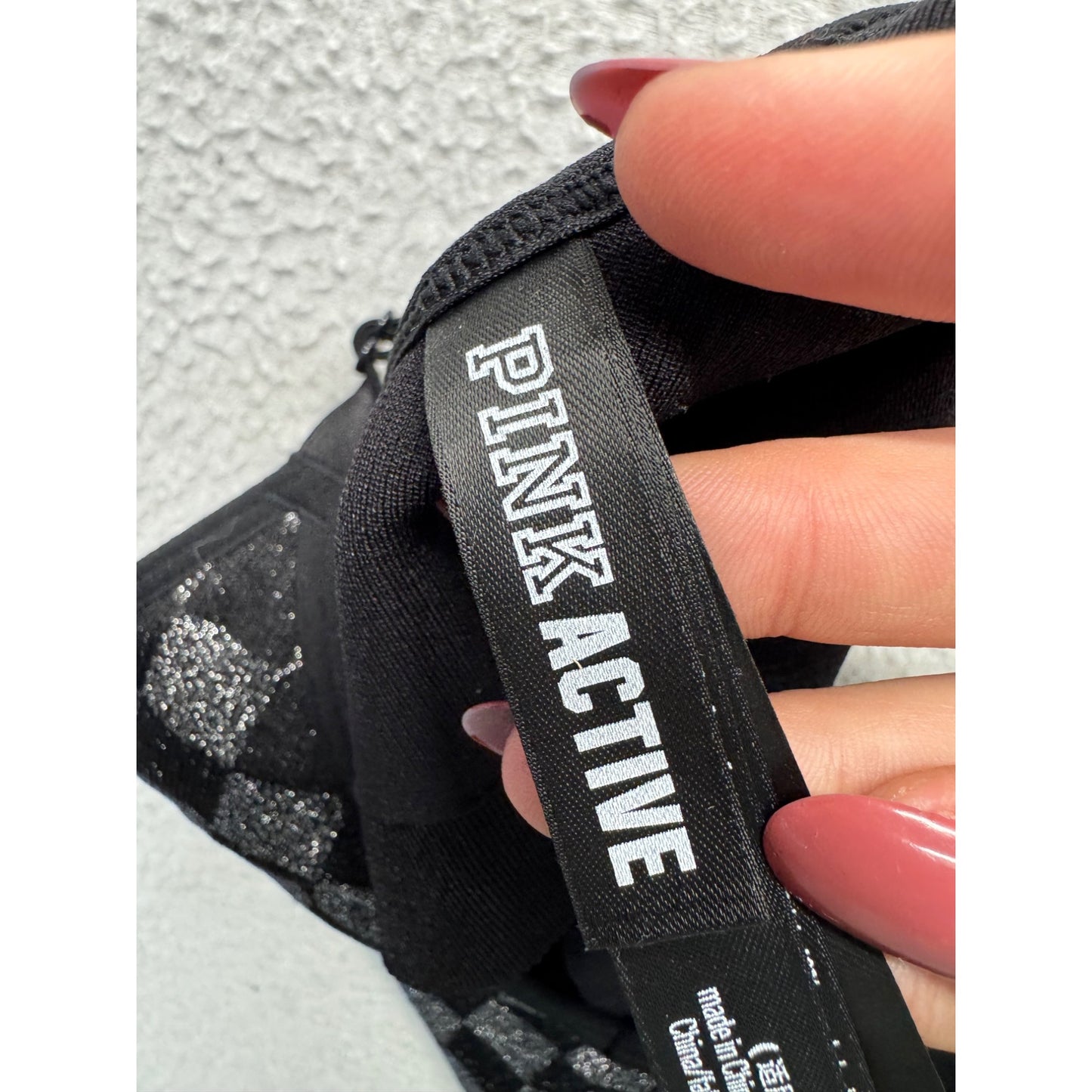 Pink Active Seamless Checkered Sports Bra M #9054