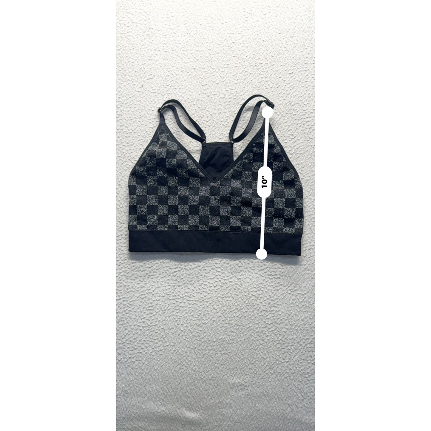 Pink Active Seamless Checkered Sports Bra M #9054