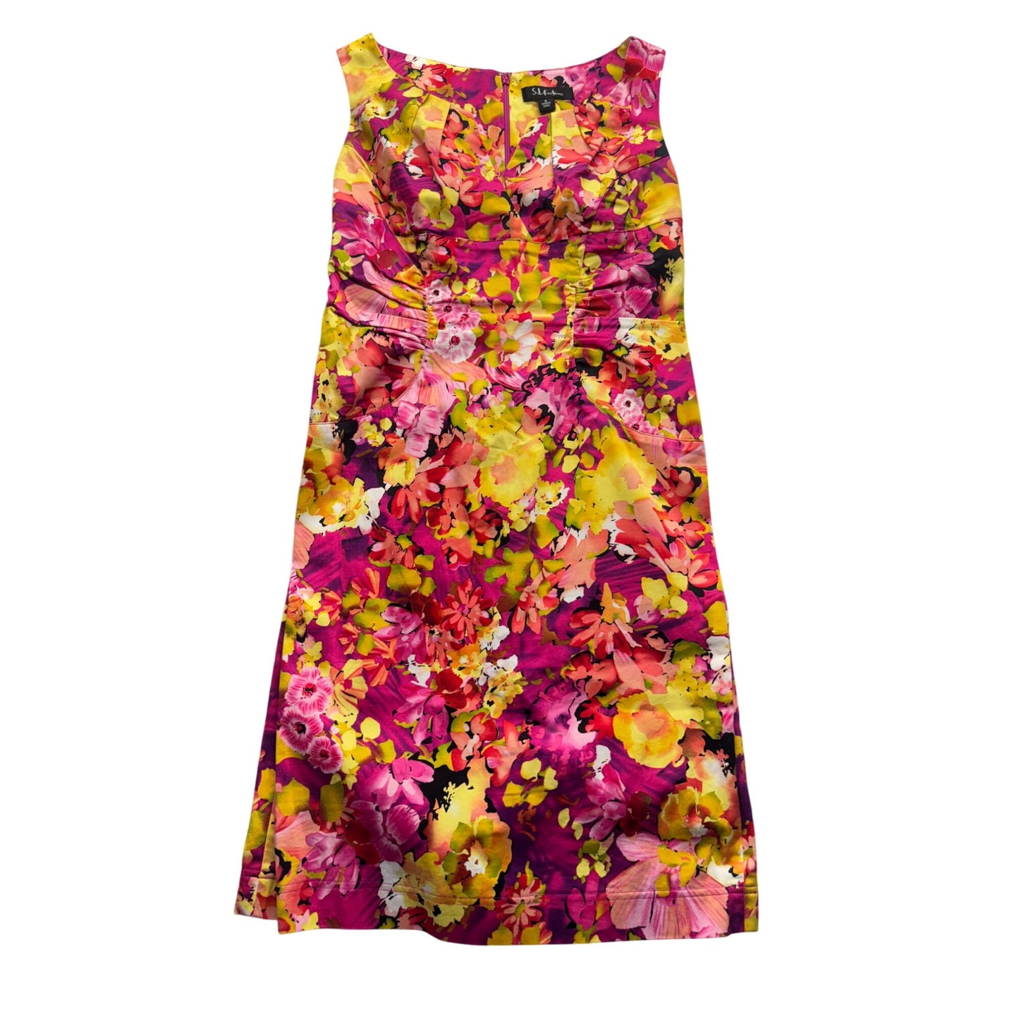 S.L. Fashions Floral Sleeveless Dress Size 6 #9145