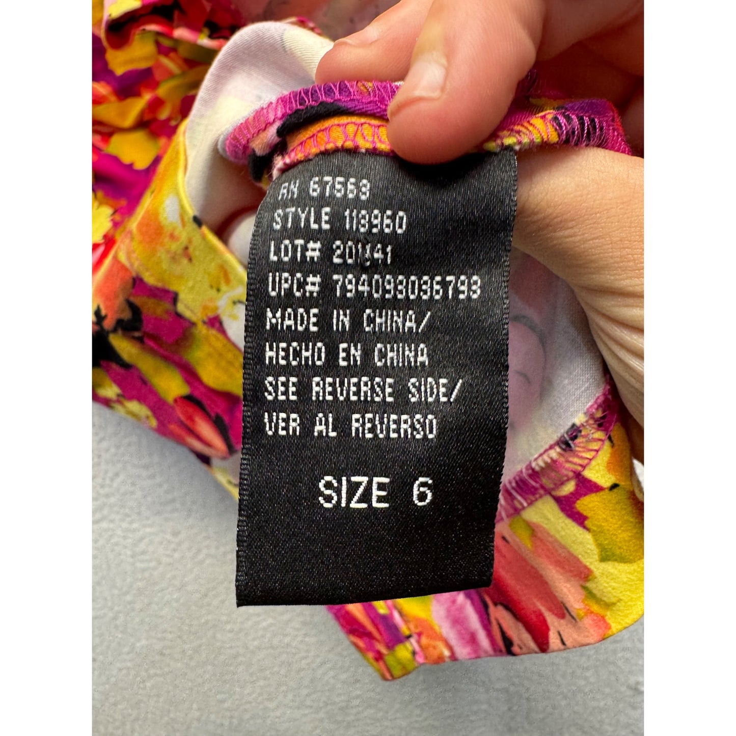 S.L. Fashions Floral Sleeveless Dress Size 6 #9145