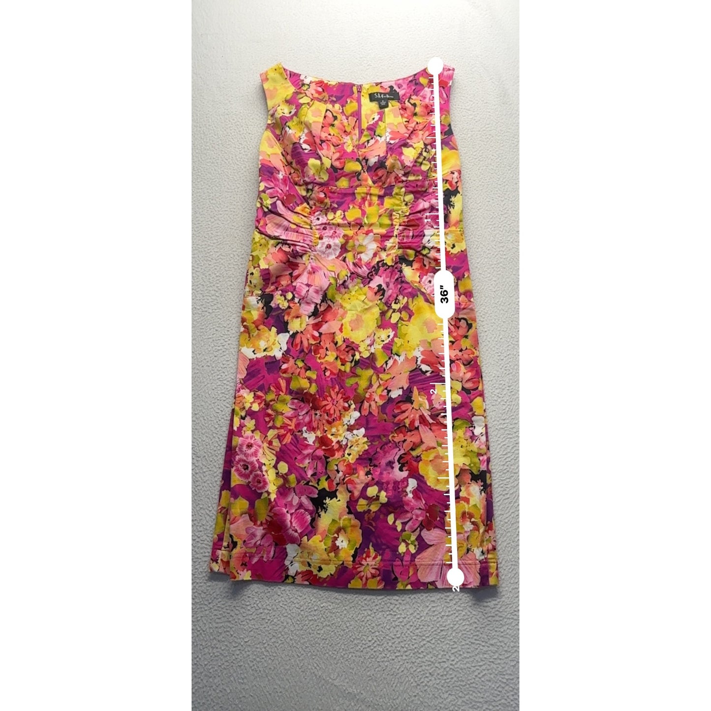 S.L. Fashions Floral Sleeveless Dress Size 6 #9145
