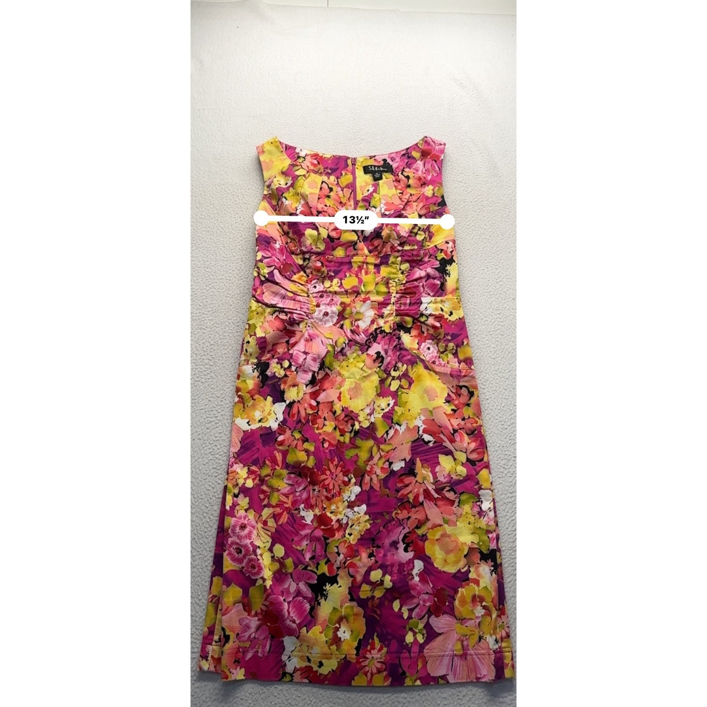 S.L. Fashions Floral Sleeveless Dress Size 6 #9145