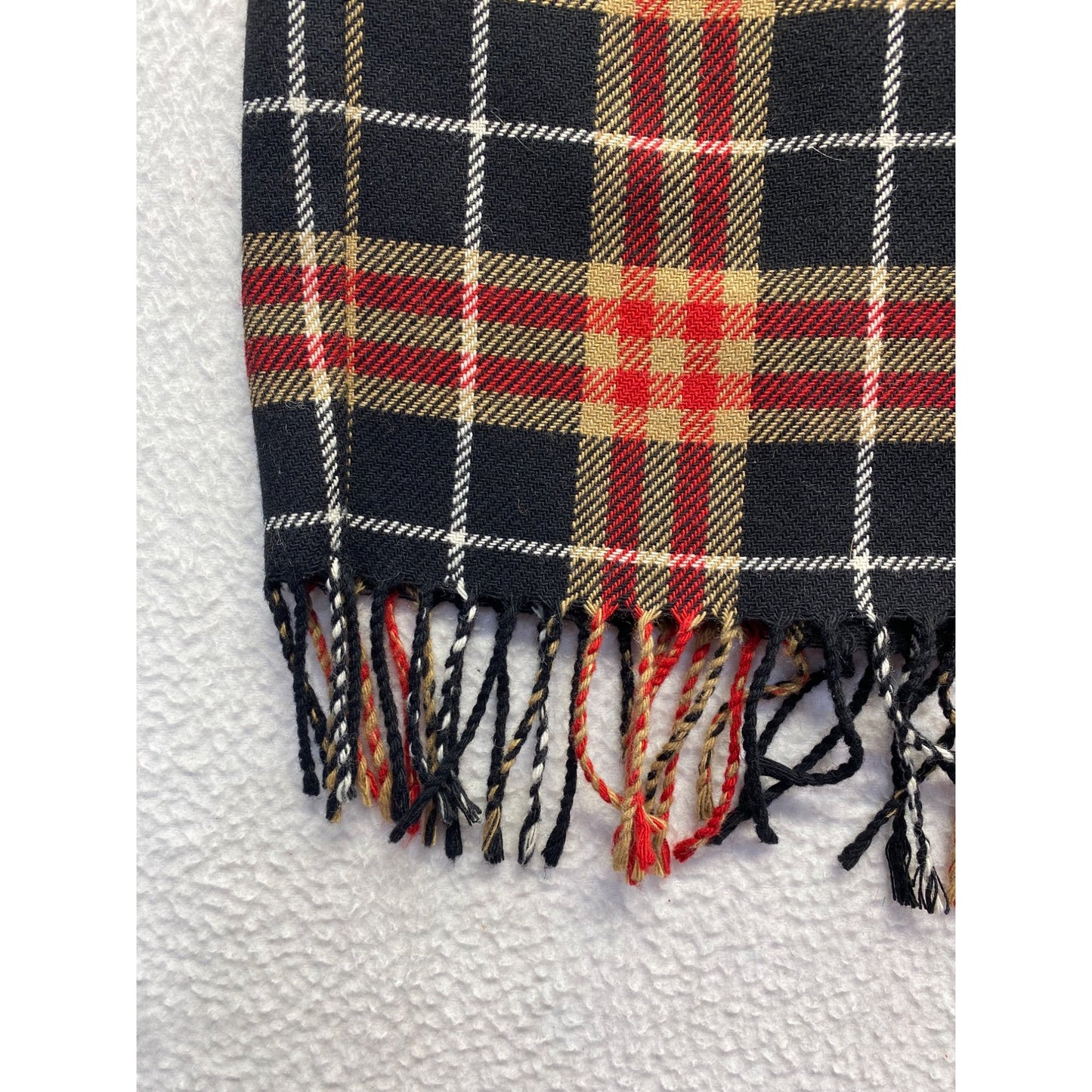 Vintage Requirements Petite Plaid Fringe Maxi Skirt Back Slit Size 10P #7202